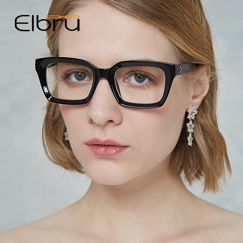 Elbru Retro Square Glasses Frame Women Men 2020 New Vintage Transparent Eye Clear Lens Optical Spectacles Frames Male | Аксессуары для