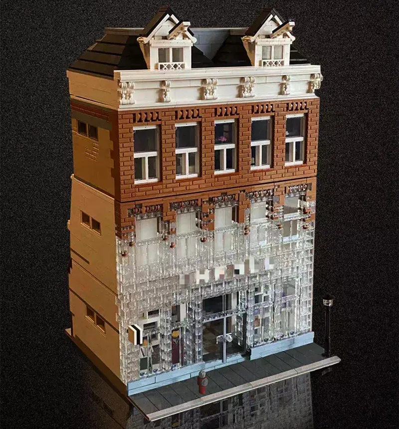 

Dhl Moc Creator Crystal House Street View Model Building Kits Blocks Bricks Education Compatible Leg Modular Buildings Toys