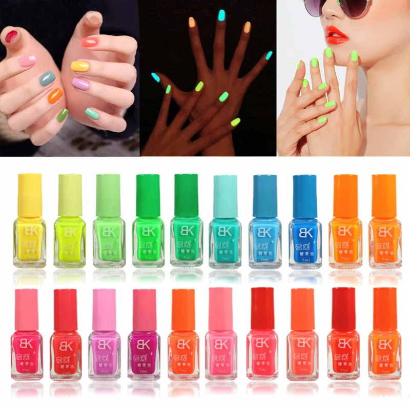 

1 Bottle Luminous Fluorescent Neon Nail Polish Glow In Dark Nail Enamel Varnish Nail Gel 7ml Hybrid Nail Art Nagellak Lacquer