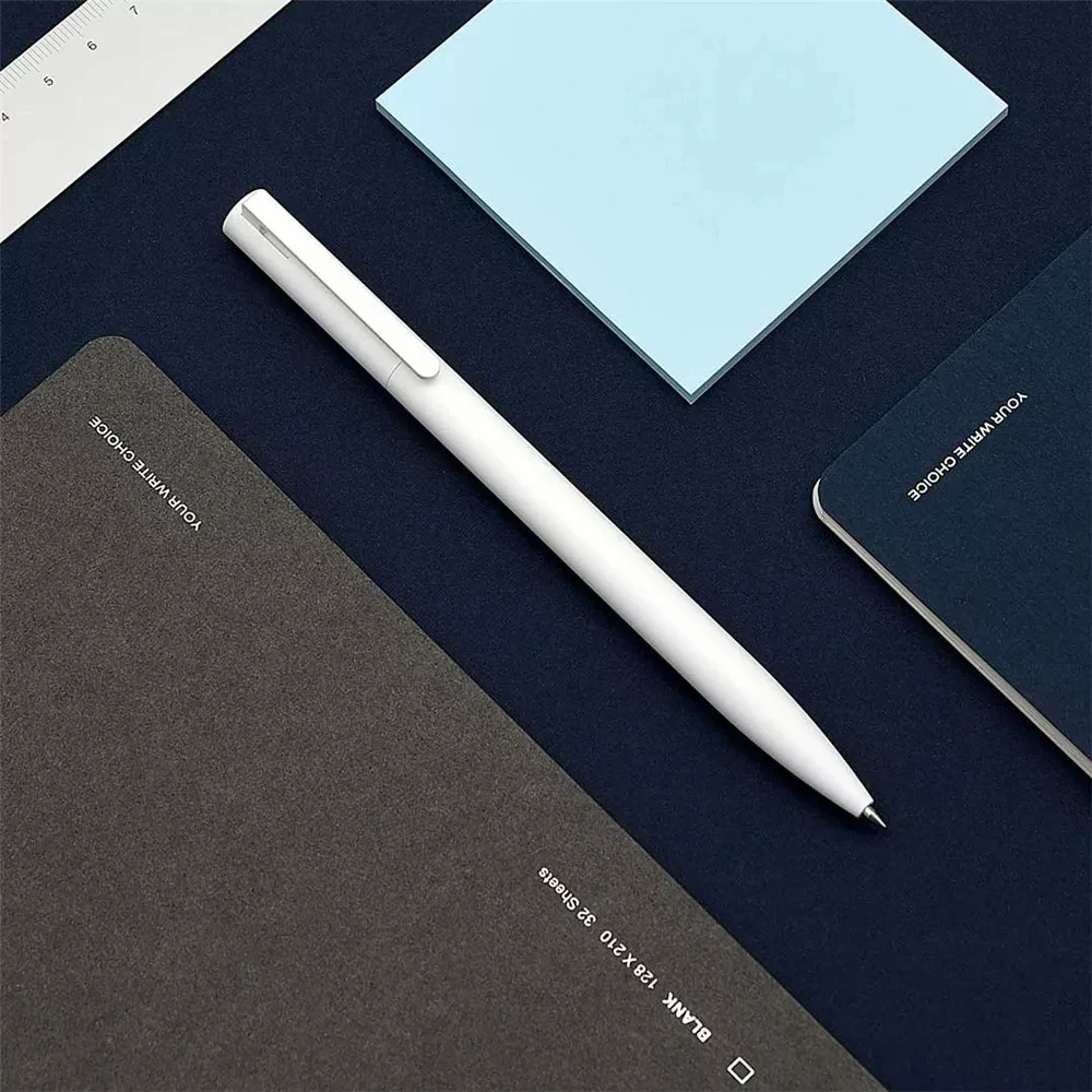 Original Xiaomi Mijia 10Pcs Gel Pens 0.5mm bullet pen White PREMEC Smooth Switzerland Refill MiKuni Japan Ink black Ink (10)