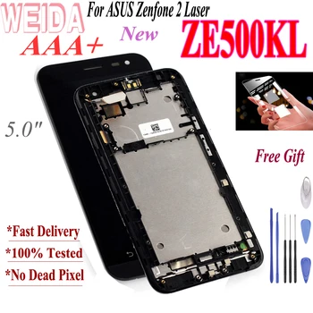 WEIDA For ASUS Zenfone 2 Laser ZE500KL Z00ED LCD Display Touch Screen Digitizer Assembly 5.0 Inch with Frame +Tool asus zenfone 2 laser 16gb ze500kl dual sim lte black