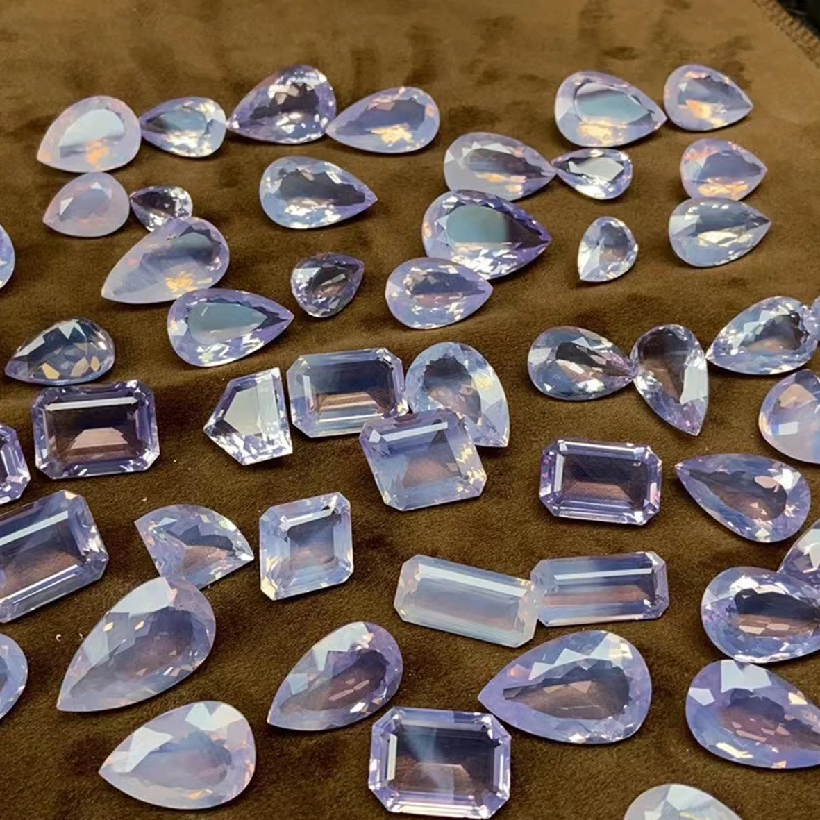 Higt Quality Lavender Moon Quartz 7x9mm Pear Faceted Stone Standard Szie