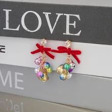 Модный креативный Рождественский подарок на год, колокольчики, колокольчики, серьги, простые серьги, ювелирное изделие, горячая распродажа