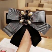 Элегантный Для женщин галстук Классический Черная бабочка Для женщин галстуком-бабочкой женская обувь для девочек-школьниц портье официантка воротник расшит плед галстуки