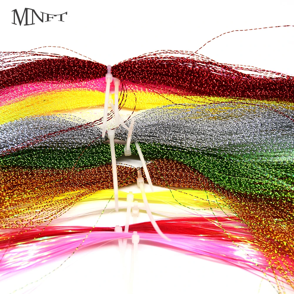 MNFT 11Pcs Fly Tying Materials Flashabou Tinsel Spiral Multi-Color Crystal  Flash Tinsel for Jig Hook Lure Making Material