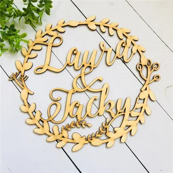 

Custom Wedding Sign Hoop Style Circle With Name Wedding Decor Photo Prop Wall Sign for Bride&Groom Unique Wedding Party Gift