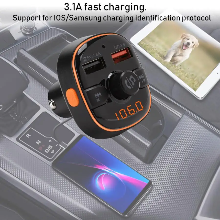 BC52 Hands-free Bluetooth 5,0 автомобильный музыкальный mp3-плеер комплект аудио fm-передатчик модулятор