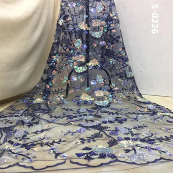 

African Sequins Fabric French Tulle Mesh Lace Fabric For Bridal Material 2020 High Quality Nigerian Lace Fabrics