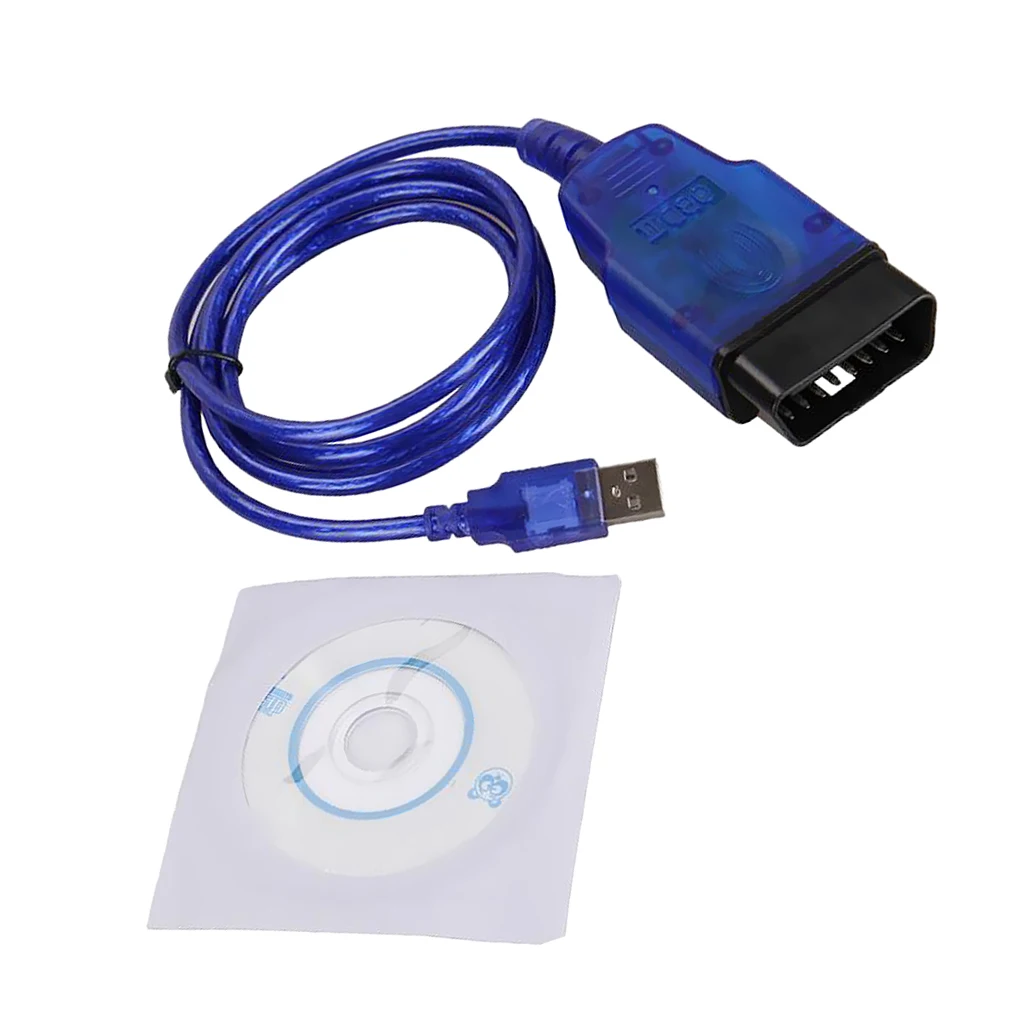 Cable de interfaz USB Vag Com para coche, escáner de diagnóstico OBD2 OBD II, Cable Aux para