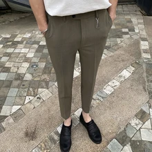 Summer pants men's self-cultivation all-match pants pants nine-point pants casual suit pants Korean trend