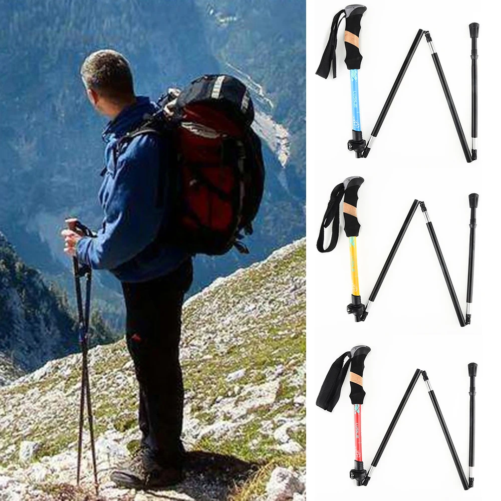 

Ultra-light Portable Anti Shock Hiking Walking Trekking Trail Poles Stick Adjustable Canes 4 Section Camping Hiking Climbing