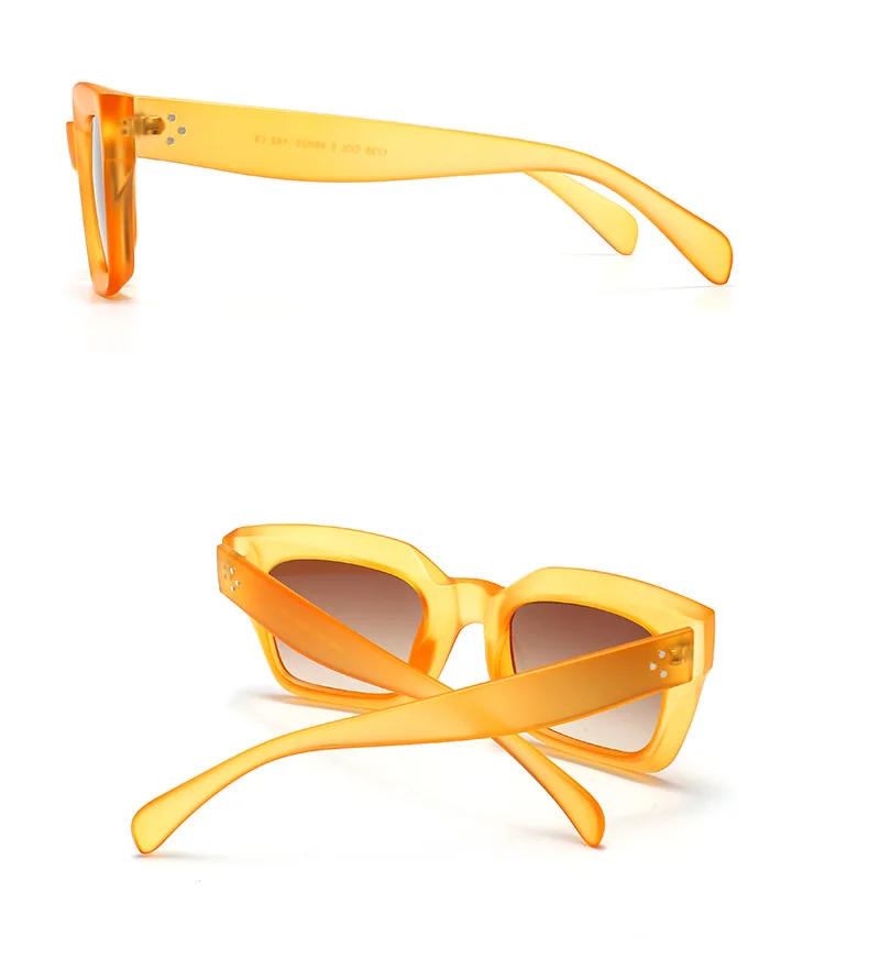 Square Sunglasses Women Retro Gradient Clear Lens Glasses_voghion.com