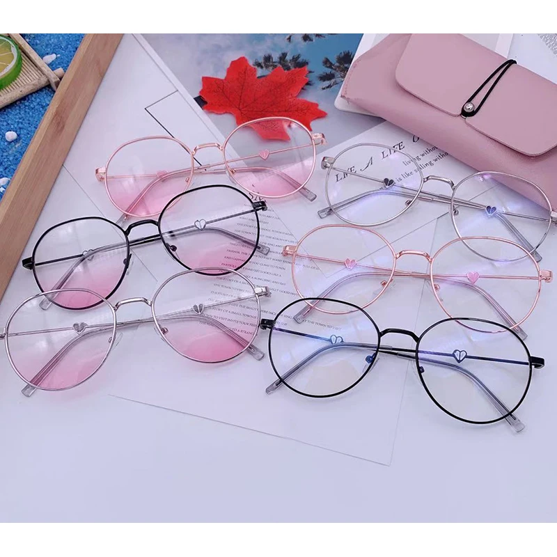 Heart Design Women Myopia Glasses Cute Girls Gradient pink Lens Sunglasses Female Fashion Nearsighted Spectacles 0,-1.0~-6.0 L3 5