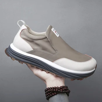 

Men's Shoes Slip-on Men Casual Shoes Fashion Men Leather Shoes Men Sneaker Breathable Moccasin Ice silk cloth clown shoes men