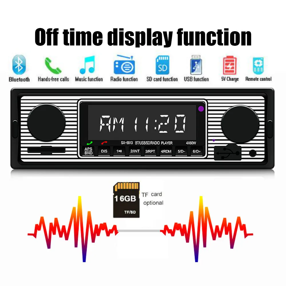 Bt винтажный радио MP3 плеер Стерео USB AUX классический автомобильный аудио U