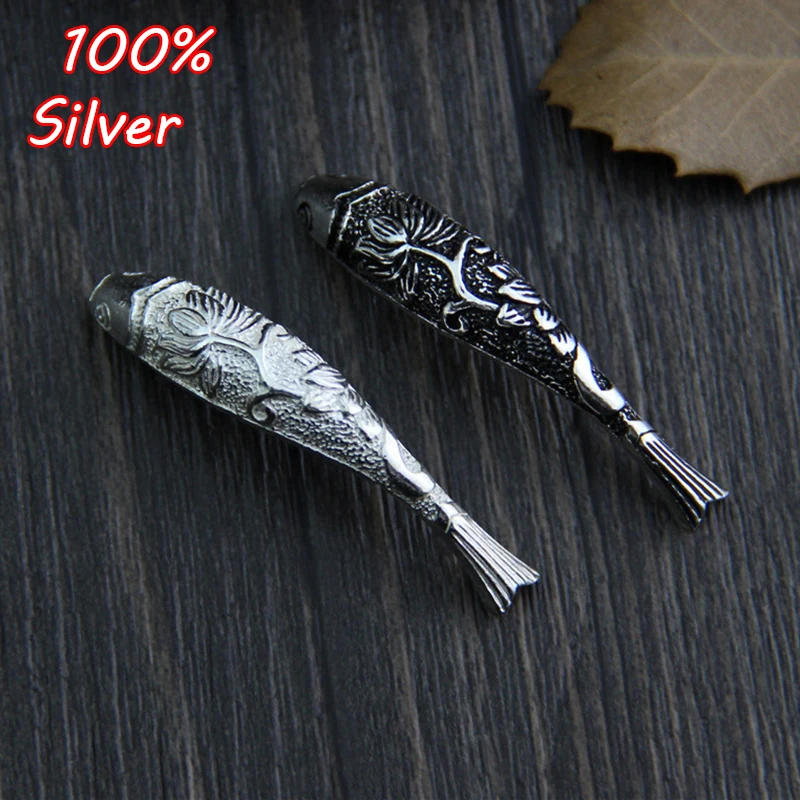 

925 Sterling Silver Fish Shape Curved Tube Spacer Beads Connectors Jewelry For Bracelets Necklace DIYJewelry Making Accessories