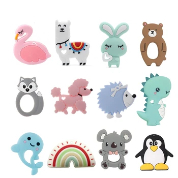 

5Pcs Cartoon Silicone Baby Teether rodent Baby Teething Toys Chewable Animal Shape Baby Products Nursing Gift Dropshipping