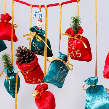 

Christmas Advent Calendar 11x14cm Gift Bag DIY Felt Countdown Calendar Garland Date New Year Christmas Decor