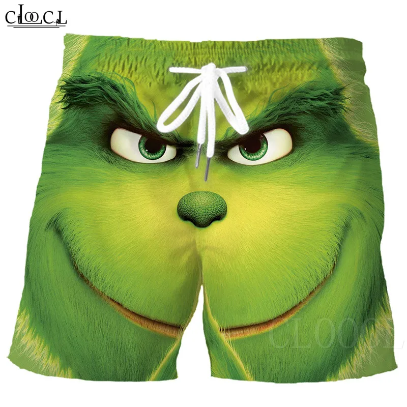 2019 Summer Men Shorts Green Monster 3D Printed Cartoon Anime Unisex Casual Shorts Streetwear Style Hot Sale Men's Sportswear