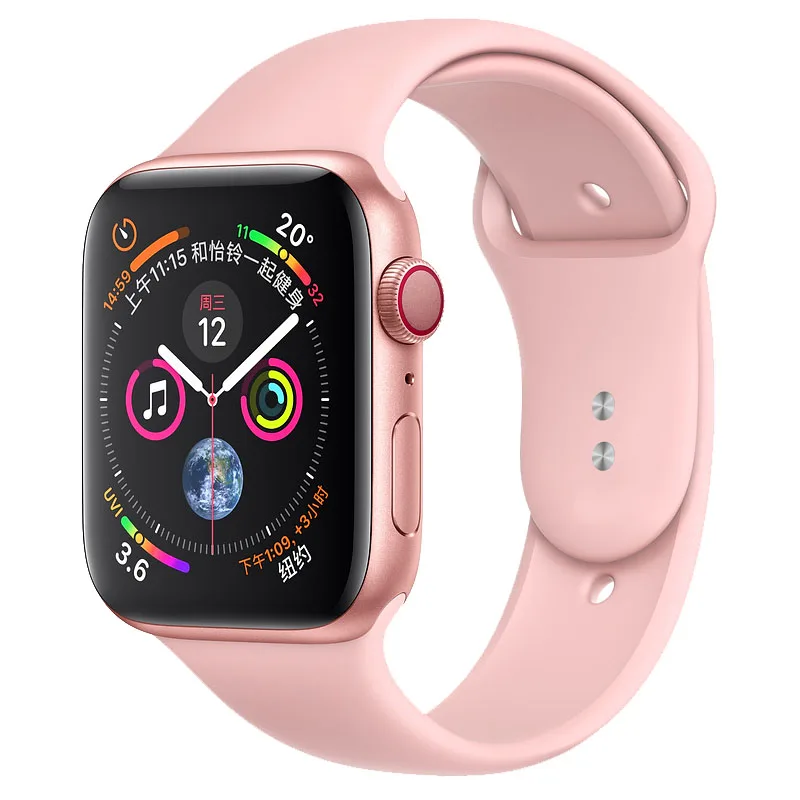 Силиконовый ремешок для Apple watch band 4 3 44 мм 40 мм iwatch band correa 42 мм 38 мм браслет для Apple watch 4 3 2 аксессуары - Цвет ремешка: Pink