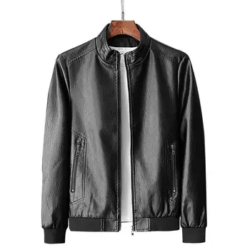 

Men Genuine Leather Jacket Zipper Pockets 2020 New Autumn Slim Short Male Moto Cow Leather Jacket Biker Teenage Boy Spring