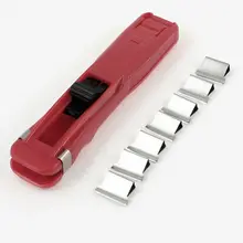 Офисный пластиковый Средний размер многоразового зажима моллюска диспенсер степлер красный