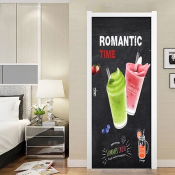 

Home Decor 3d Door Sticker Print Art Self Adhesive Juice Cold Drink Waterproof Wallpaper Wardrobe Renovation Decal Picture Mural