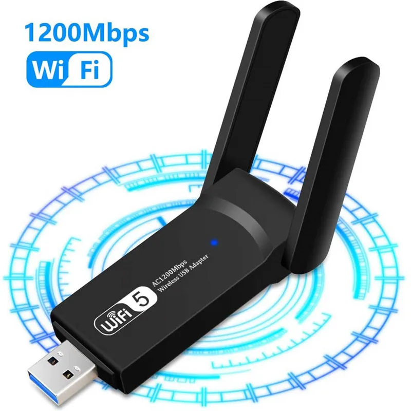 Двухдиапазонная Беспроводная USB сетевая карта Wi-Fi адаптер 1200 Мбит/с беспроводная