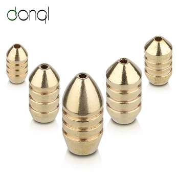 

DONQL 5pcs/lot Fishing Lead Sinker Copper Alloy Bullet Shaped 1.8g 3.5g 5g 7g 10g With Fluorescent Beads Fishing Accessories