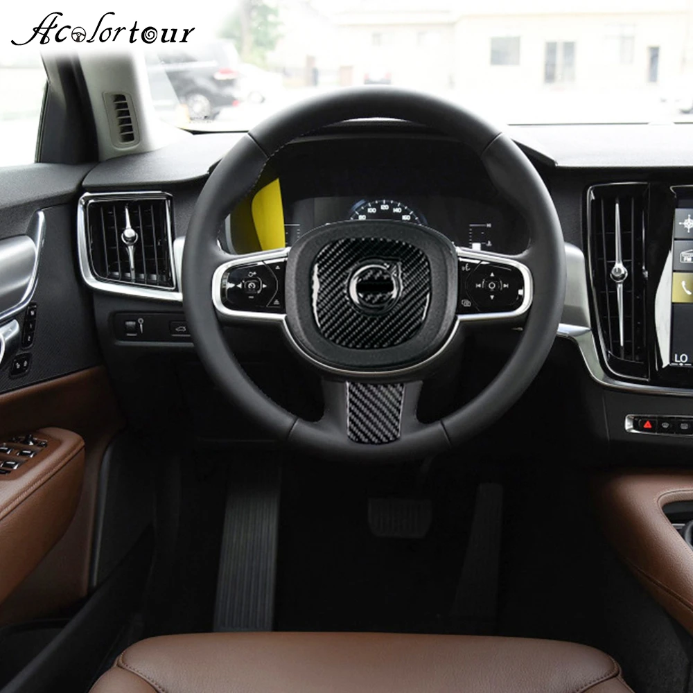 Decal Carbon Fiber Steering Wheel Frame Stickers For Volvo Xc60 S60 V60 V90 Xc90 S90 T4 T5 Interior Accessories 19 Car Stickers Aliexpress