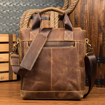 

MAHEU Leather Shoulder Bag Crossbody Handbag Soft Cow Leather Messenger Bag Big Capcity Daily Tote Bag For Men Male Working Tote