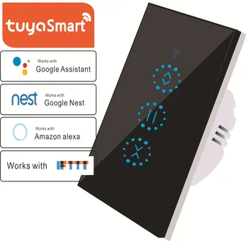 

WiFi Smart Electrical Blinds Switch Curtain Roller Shutter Wireless Touch Panel APP Remote Control For Alexa Echo Google Home