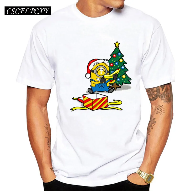 

Asian Size All I Want For Christmas Is A Banana funny men t-shirt short sleeve tops hipster minions printed cool tee tops