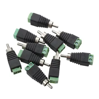 

AMS-Coax Cat5 Cat6 to RCA Male CCTV Camera o Balun Connector 10 Pieces Black with Green