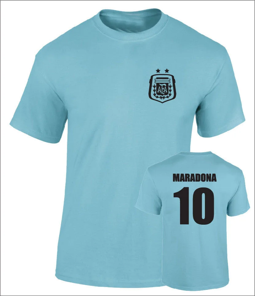 Мужская хлопковая футболка в стиле ретро Diego Maradona Argentina No.10 летняя для футбола