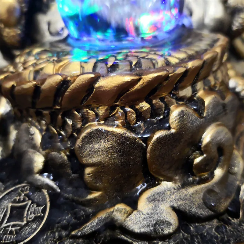 Водные украшения для фонтана Lucky Gold Dragon Lotus база водного пейзажа офисные настольные смолы фэн шуй Ремесло Свадьба открытие подарок