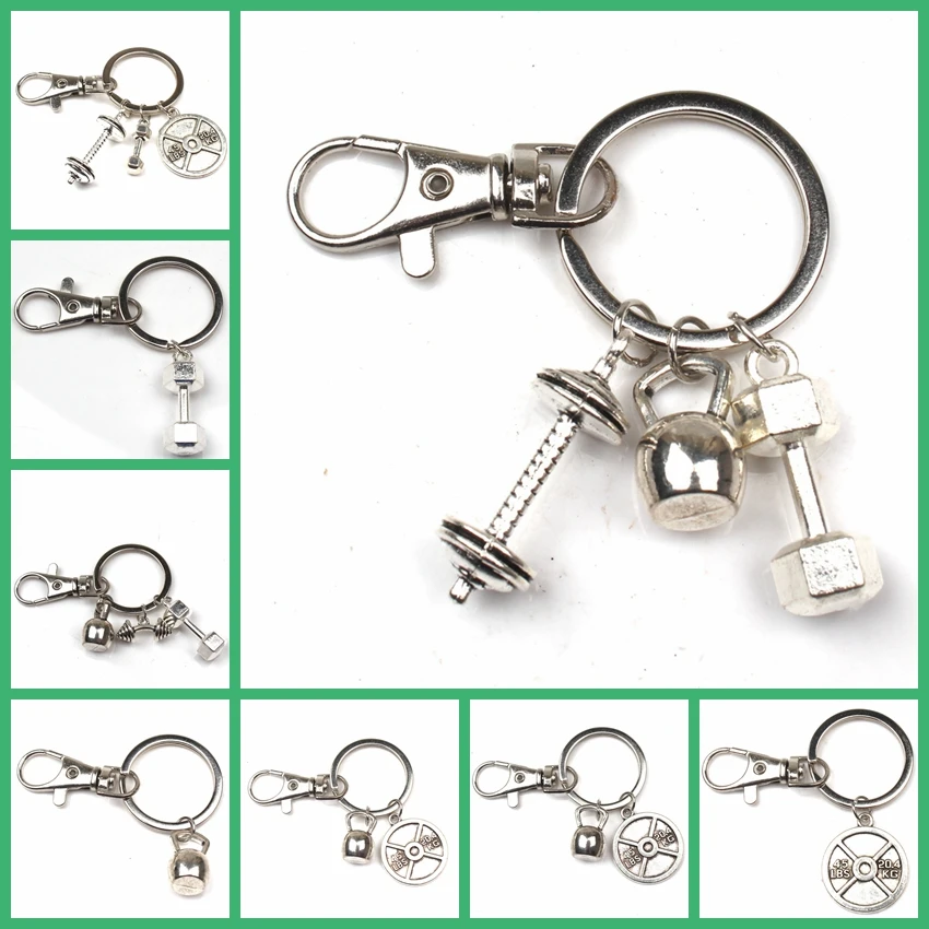 New Hot Fashion Accessories Keychain Mini Dumbbell Discus Barbell Keychain Fitness Charm Keychain Designer Gift Coach Souvenir