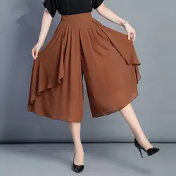 Новая летняя Весенняя женская шифоновая плиссированная женская короткая юбка черный высокий комплект пуловер + кожаная юбка Пляжная