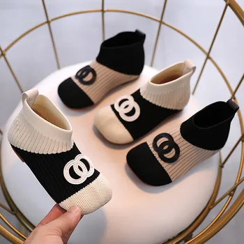 

Unisex Baby Shoes First Shoes Baby Walkers Toddler First Walker Baby Girl Kids Soft Rubber Sole Baby Shoe Knit Booties Anti-slip