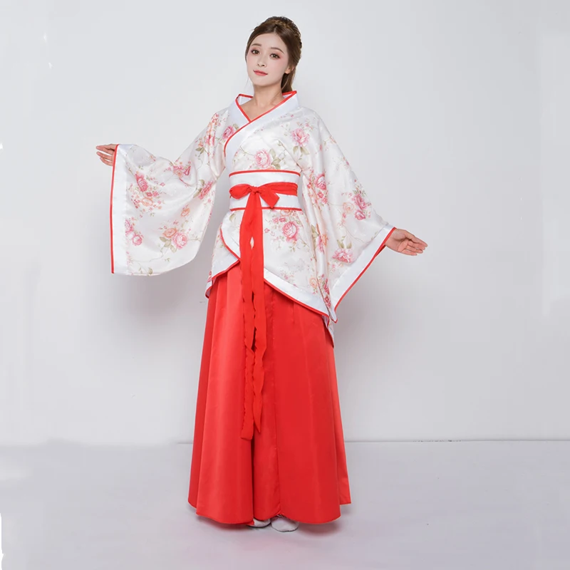 Ханьфу народное платье для женщин Древний китайский костюм династии Тан Стиль Необычные Vestidos винтажные вечерние танцевальные праздничные наряды - Цвет: Color 10 Suit