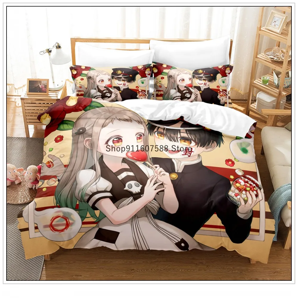 Anime Toilet-Bound Hanako-kun 3D Printed Bedding Set Duvet Covers Pillowcases Comforter Bedding Set Bedclothes Bed Linen satin sheets