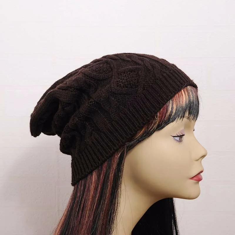 Winter Women Hats Beanies Black Knitted Twist Female Caps Bonnet Elastic Warm Girls Hats czapka zimowa