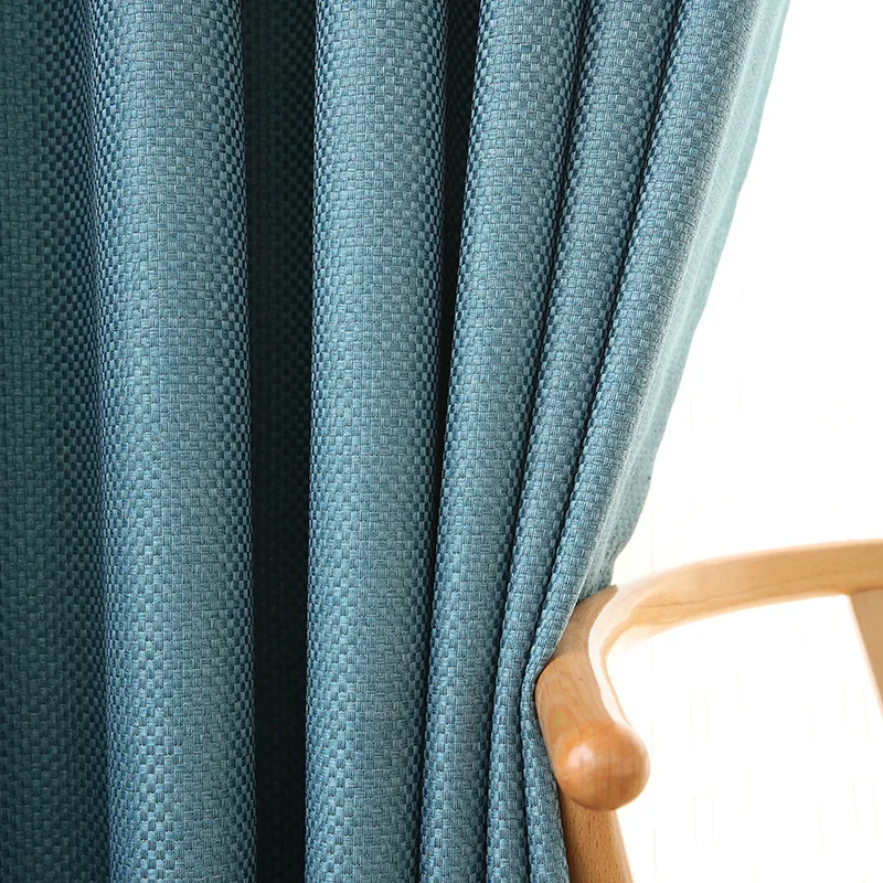 

Modern Nordic Solid Color Linen Curtain Fabric Plaid Linen Shade Living Room Bedroom Custom Curtains
