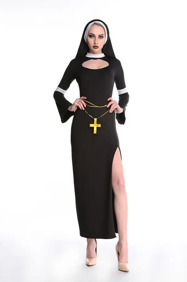 Хэллоуин средневековый взрослый пастор Clergyman крестная одежда костюмы для косплея для мужчин и женщин жрец Бишоп костюм - Цвет: Серый