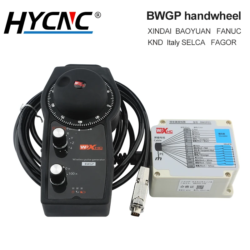 

CNC BWGP Wireless Pulse Generator 5-Axis MPG Wireless Electronic Handwheel CNC Router Pendant Handheld Controller Pulse Encoder