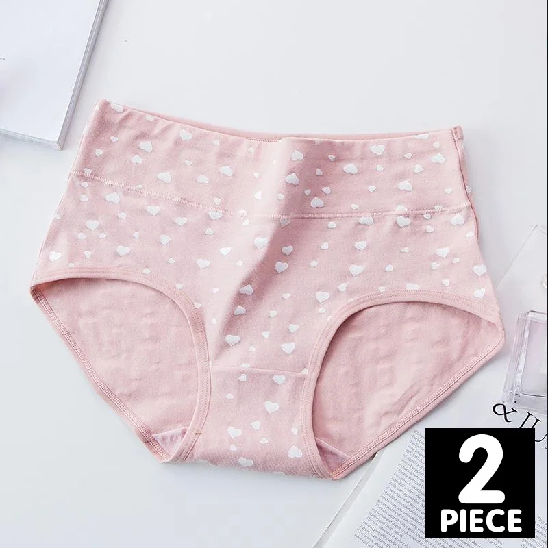 A 2pcs Хлопковые трусы для женщин, бесшовное нижнее белье, удобные трусы с высокой талией для молодых девушек, большие размеры, нижнее белье, 2 шт./лот# F - Цвет: A 2pcs