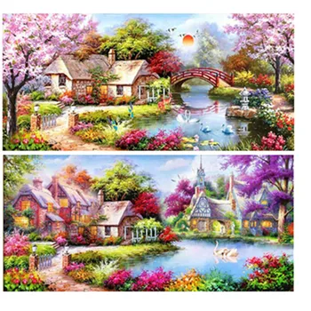 

DIY diamond painting round diamond home landscape embroidery painting cross stitch mosaic decoration stickers