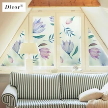 Статическая клейкая матовая непрозрачная витражная наклейка оконная пленка декоративная конфиденциальная цифровая печать BLT705 цветы летают на заказ