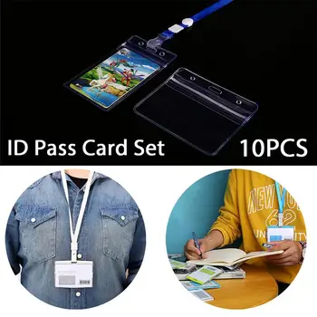 

10pcs Transparent ID Card Cover ID Card Case ID Card Holder Premium Labels Wear-Resistant Protector Documents Neck Portable