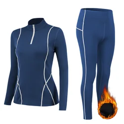 2022NEW Winter Thermal Underwear Sets Stretch Plus Velvet Ladies Clothes Warm Intimates Print Long Johns Women Solid Pajamas XXL